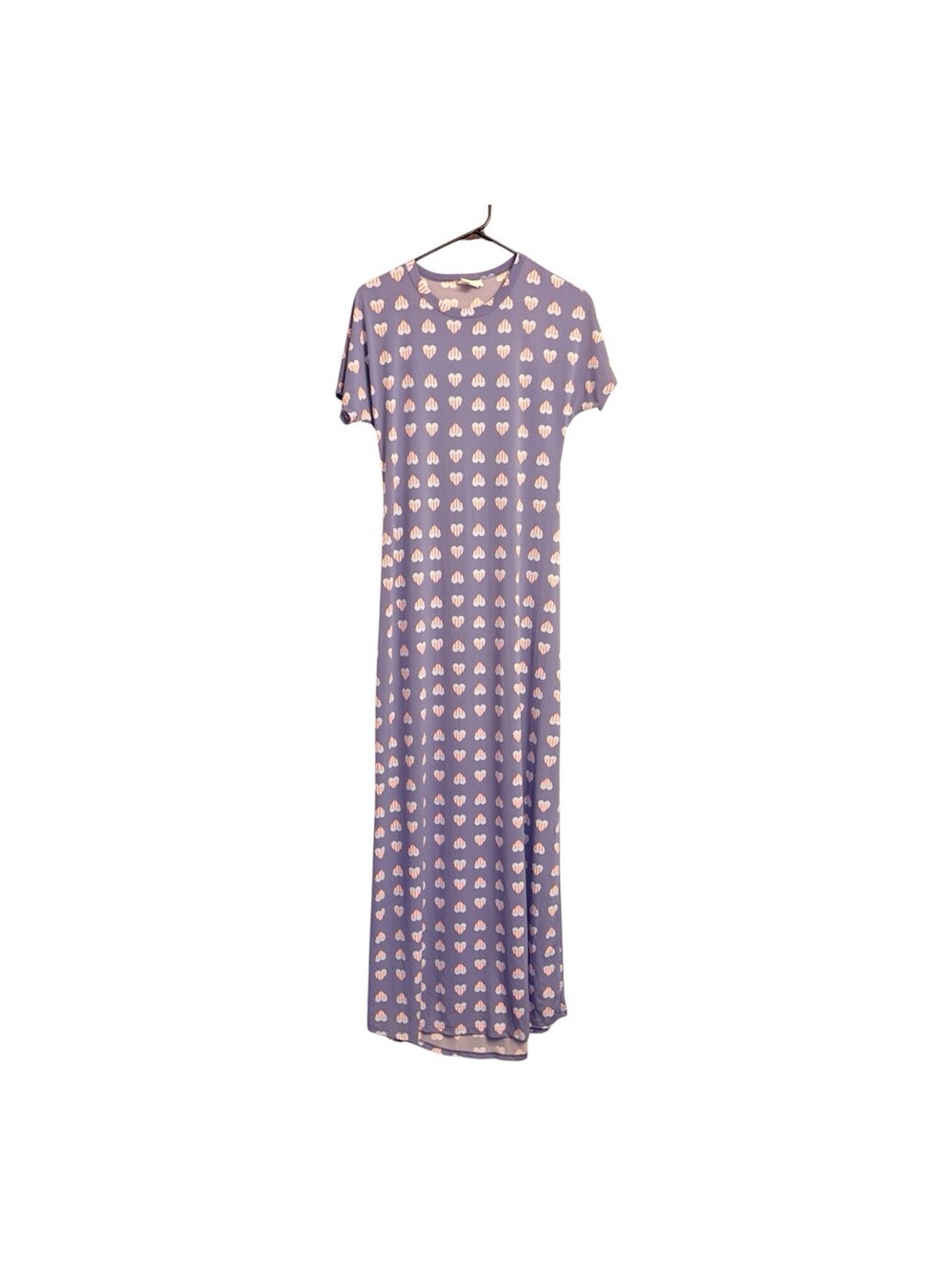 NWT LuLaRoe Women's Long Dress XXS 2XS Blue With White Red Blue  Hearts